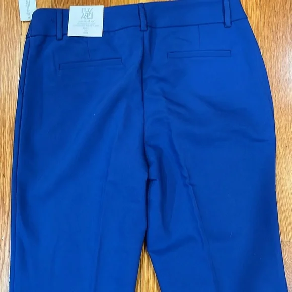 ROZ & ALI  beautiful Royal Blue Ankle  pant Size 8 zipper design side bottom leg - Picture 6 of 16